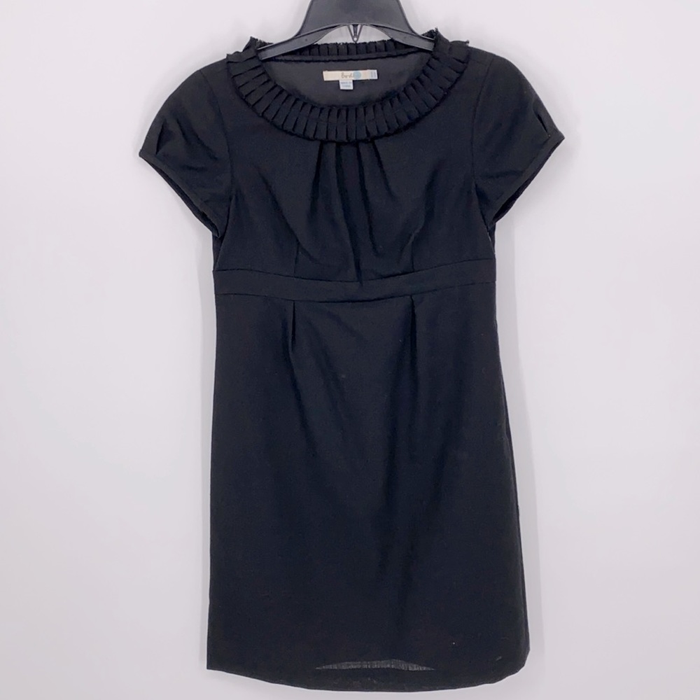 Boden Black Pleated Sheath Midi Dress